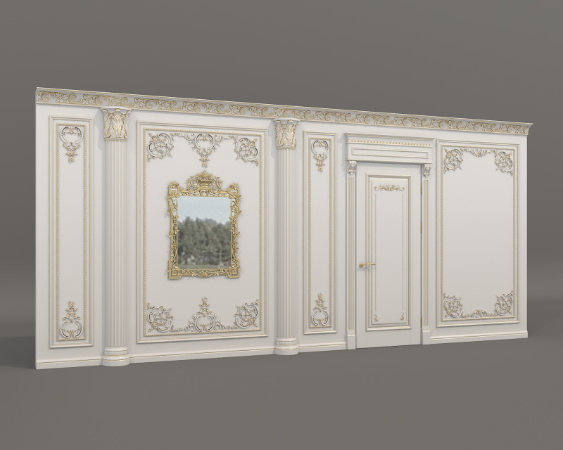 Wall Molding in Classic French Style 53 3D 模型 .c4d .max .obj .3ds .fbx .stl .blend