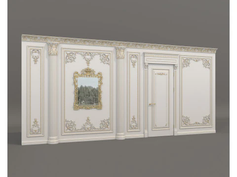Klasik Fransız Stilinde Duvar Kalıplama 53 3D Model