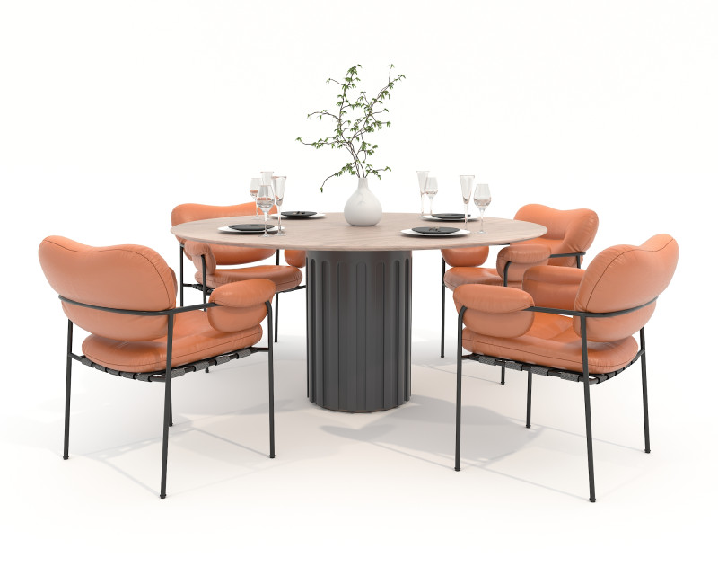 Modern Dining Table and Chairs 45 3D 모델 .c4d .max .obj .3ds .fbx .stl .blend