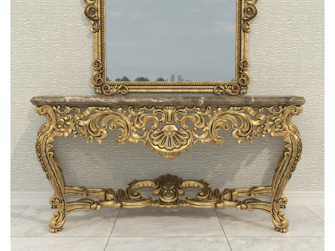 Classic European Style Console Table 12 Model 3D