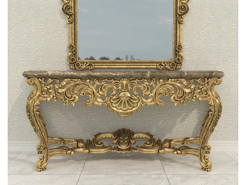 Consolle in stile classico europeo 12 Modello 3D