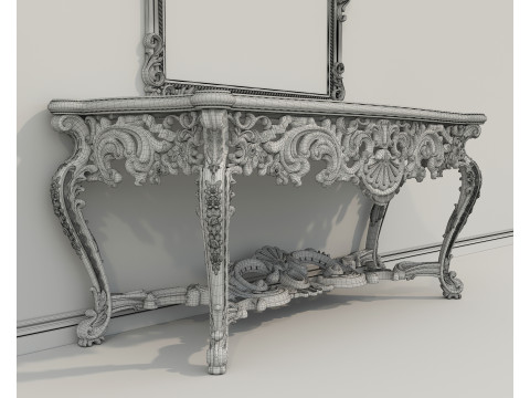 Classic European Style Console Table 12 Model 3D
