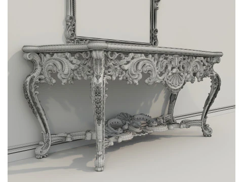 Consolle in stile classico europeo 12 Modello 3D