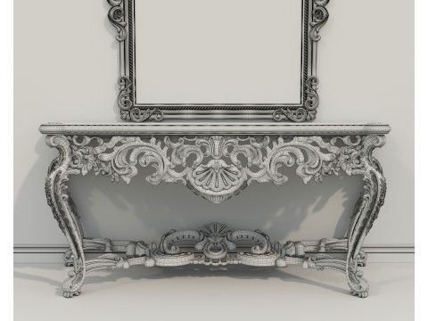 Classic European Style Console Table 12 Model 3D