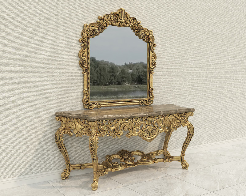 Classic European Style Console Table 12 Model 3D .c4d .max .obj .3ds .fbx .stl .blend