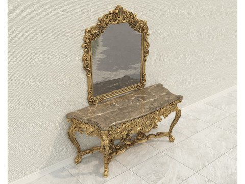 Classic European Style Console Table 12 Model 3D