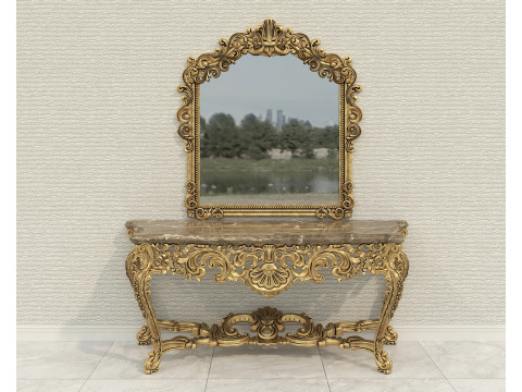 Classic European Style Console Table 12 Model 3D