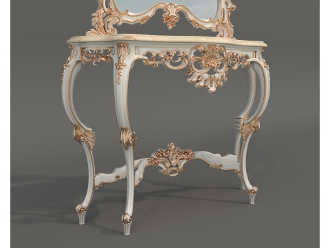 Classic European Style Console Table 13 Modèle 3D