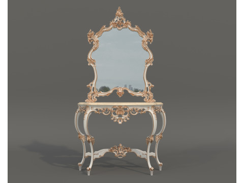 Classic European Style Console Table 13 Modèle 3D