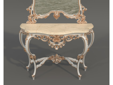 Classic European Style Console Table 13 Modèle 3D