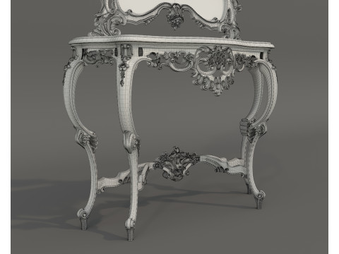 Classic European Style Console Table 13 Modèle 3D