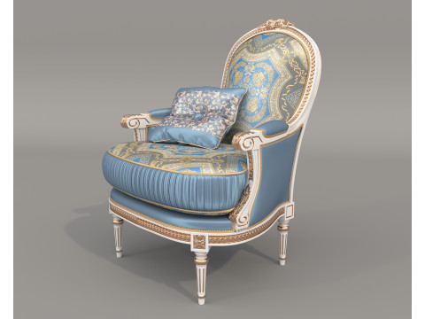 Classic European Style Coffee Table and Armchair 33 3D मॉडल