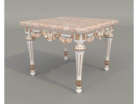Classic European Style Coffee Table and Armchair 33 3D Model