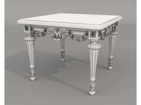 Classic European Style Coffee Table and Armchair 33 3D मॉडल