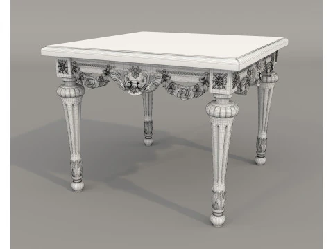 Classic European Style Coffee Table and Armchair 33 3D Model