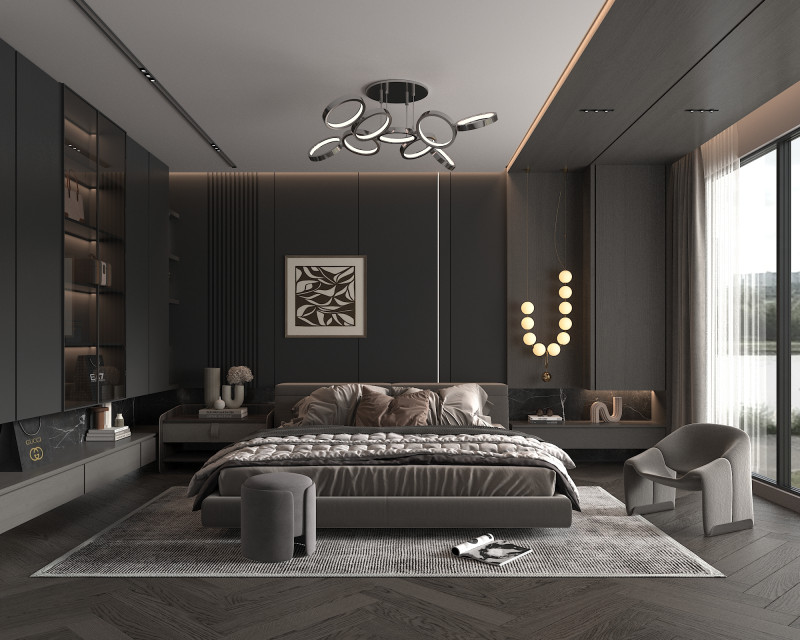 Modern Bedroom Scene 50 Modelo 3D .c4d .max .obj .3ds .fbx .stl .blend