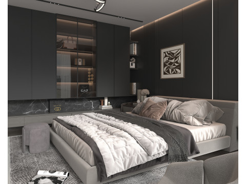Modern Bedroom Scene 50 Modelo 3D