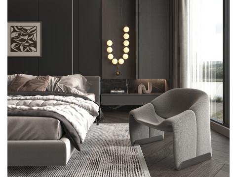 Modern Bedroom Scene 50 Modelo 3D