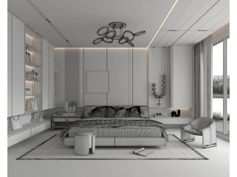 Cena Moderna Do Quarto 50 Modelo 3D