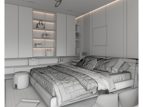 Modern Bedroom Scene 50 Modelo 3D