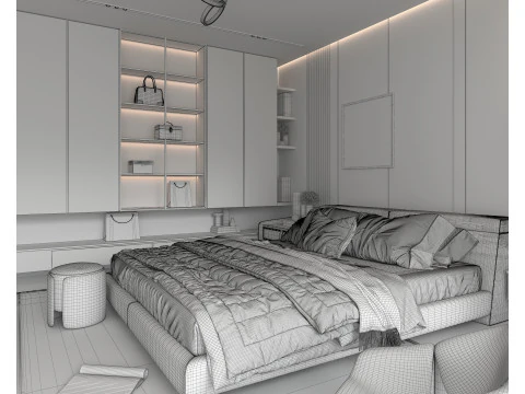 Cena Moderna Do Quarto 50 Modelo 3D