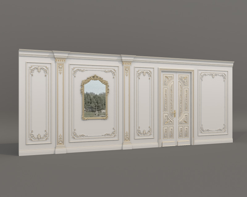 Wall Molding in Classic French Style 54 Modèle 3D .c4d .max .obj .3ds .fbx .stl .blend