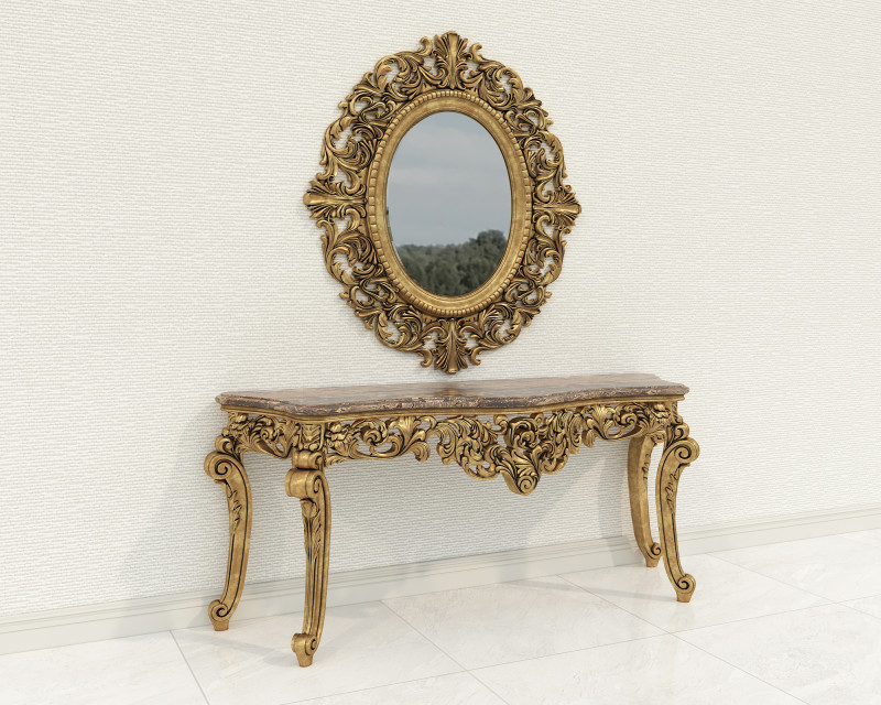 Classic European Style Console Table 14 3D मॉडल .c4d .max .obj .3ds .fbx .stl .blend