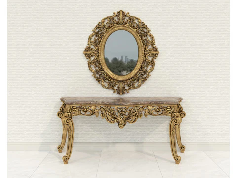 Classic European Style Console Table 14 3D Model