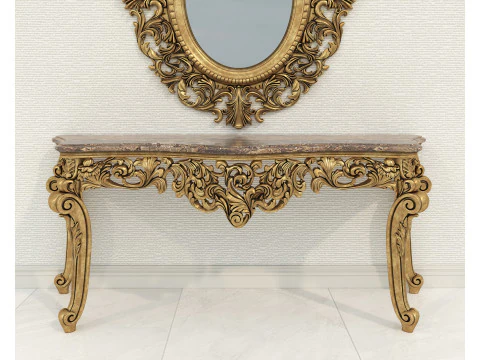 Classic European Style Console Table 14 3D Model