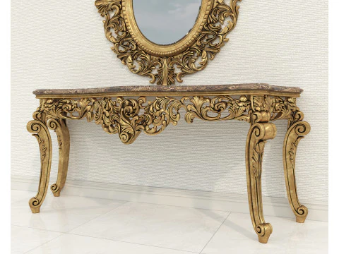 Classic European Style Console Table 14 3D Model