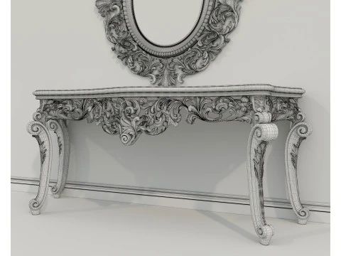 Classic European Style Console Table 14 3D Model