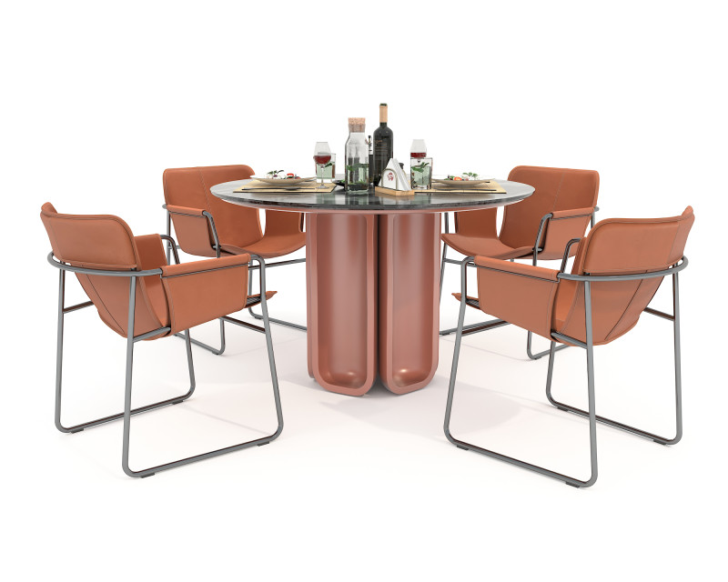 Modern Dining Table and Chairs 46 Modèle 3D .c4d .max .obj .3ds .fbx .stl .blend 