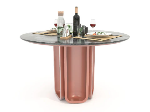 Modern Dining Table and Chairs 46 3D Model