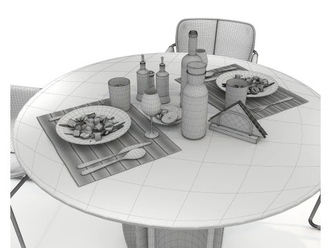 Modern Dining Table and Chairs 46 3D Model
