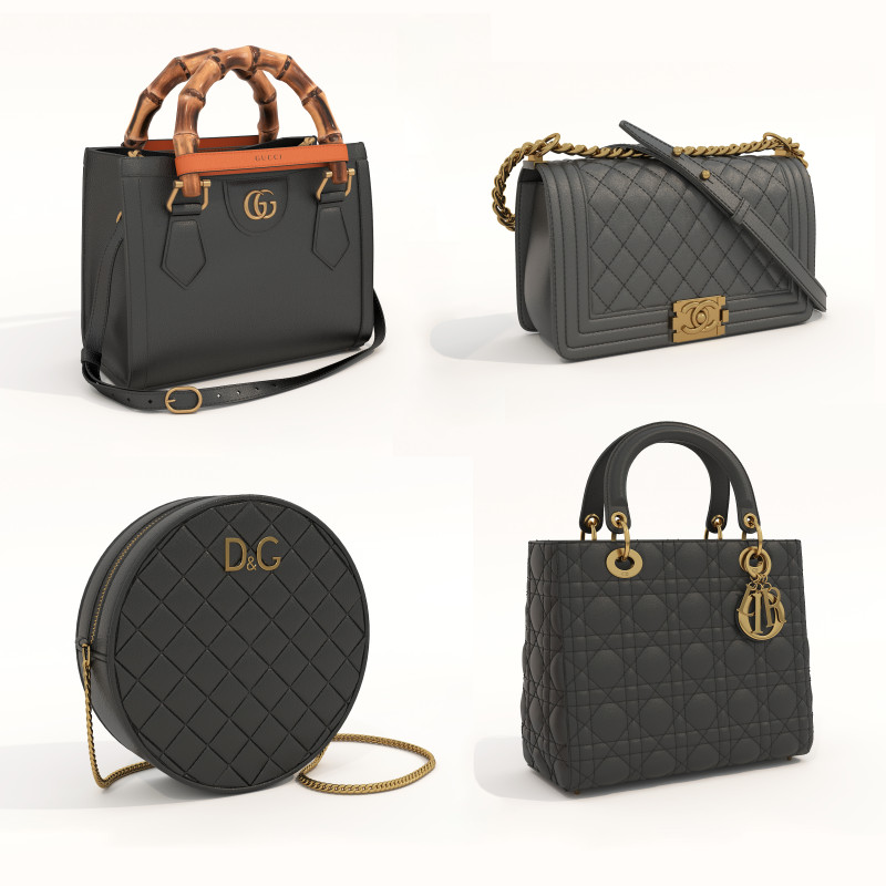 Fashion Handbag Collection 8 Modelo 3D .c4d .max .obj .3ds .fbx .stl .blend