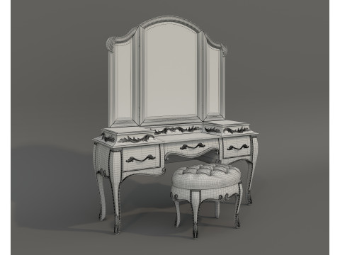 Classic European style Dressing Table 32 Modelo 3D