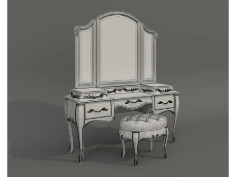 Classic European style Dressing Table 32 3D Model