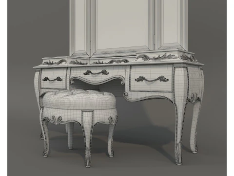 Classic European style Dressing Table 32 3D Model