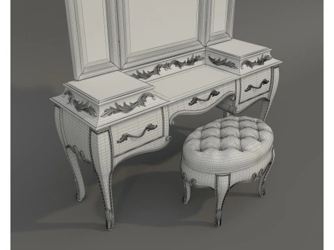 Classic European style Dressing Table 32 3D Model