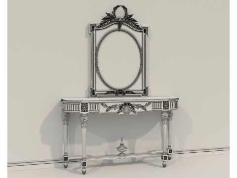 Classic European Style Console Table 15 Modèle 3D