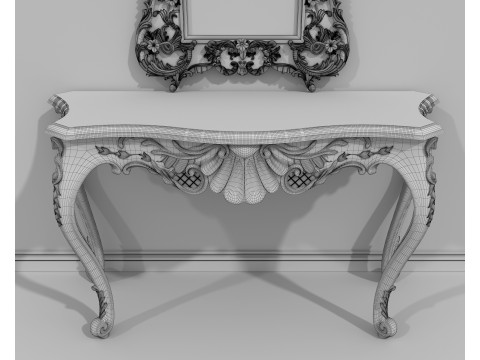 Classic European Style Console Table 16 Model 3D