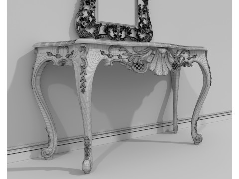 Classic European Style Console Table 16 Model 3D
