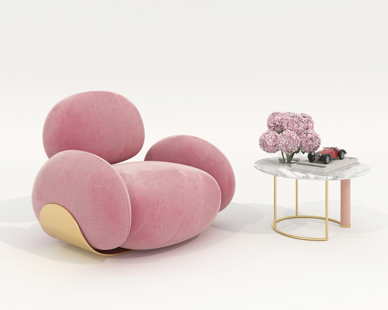 Modern Coffee Table and Armchair 60 3Dモデル .c4d .max .obj .3ds .fbx .stl .blend