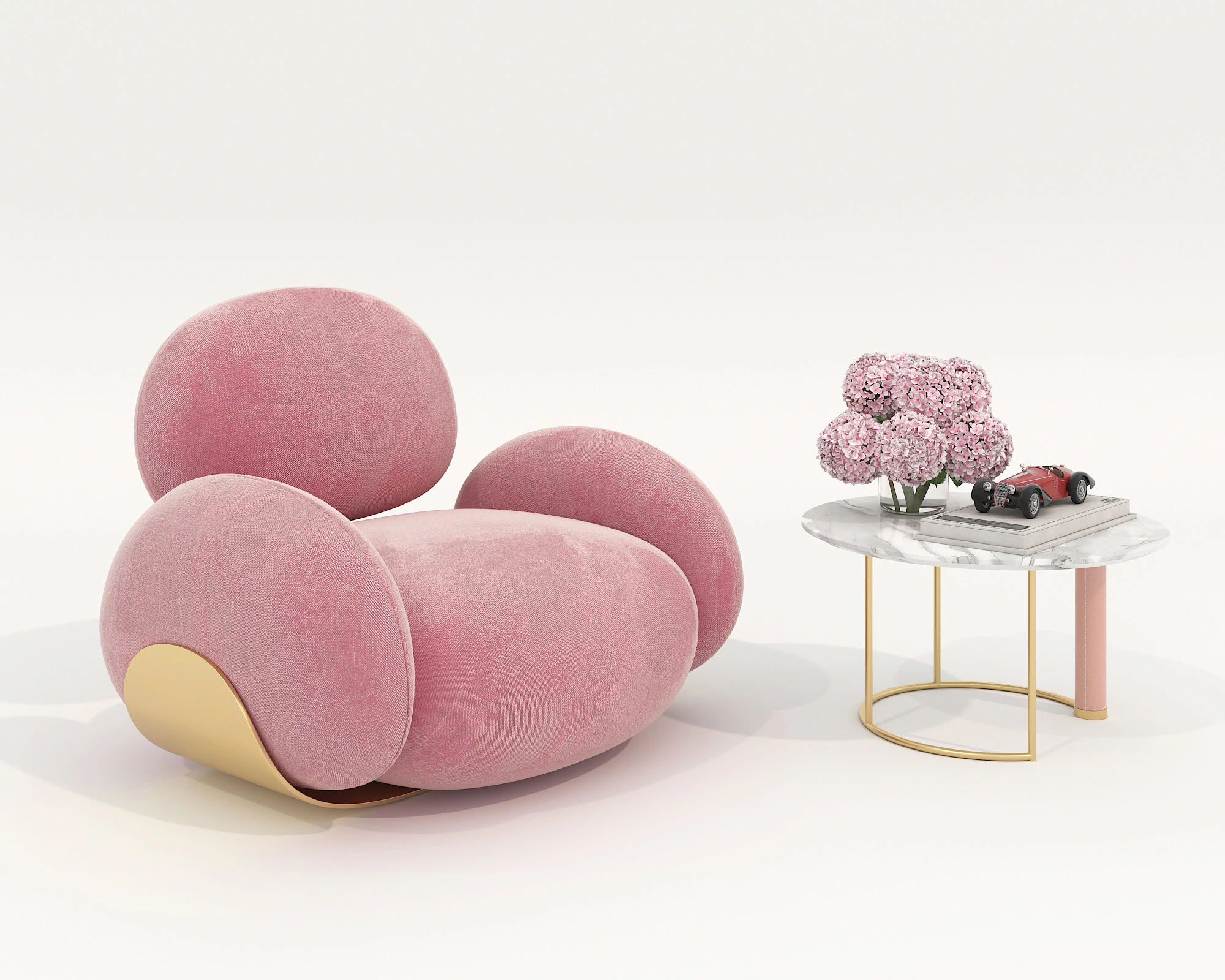 Modern Coffee Table and Armchair 60 3D Model .c4d .max .obj .3ds .fbx .stl .blend 