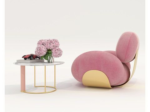 Modern Coffee Table and Armchair 60 3Dモデル