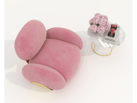 Modern Coffee Table and Armchair 60 3Dモデル