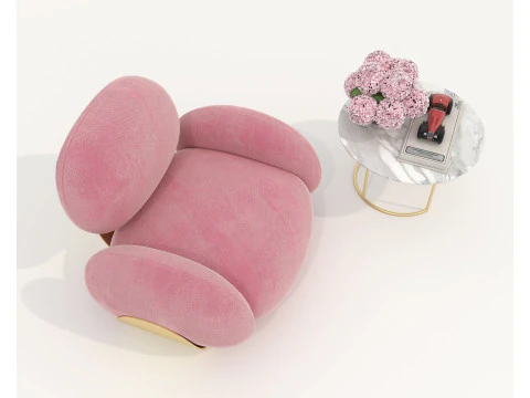 Modern Coffee Table and Armchair 60 3D Model