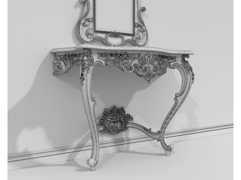 Classic European Style Console Table 17 Model 3D