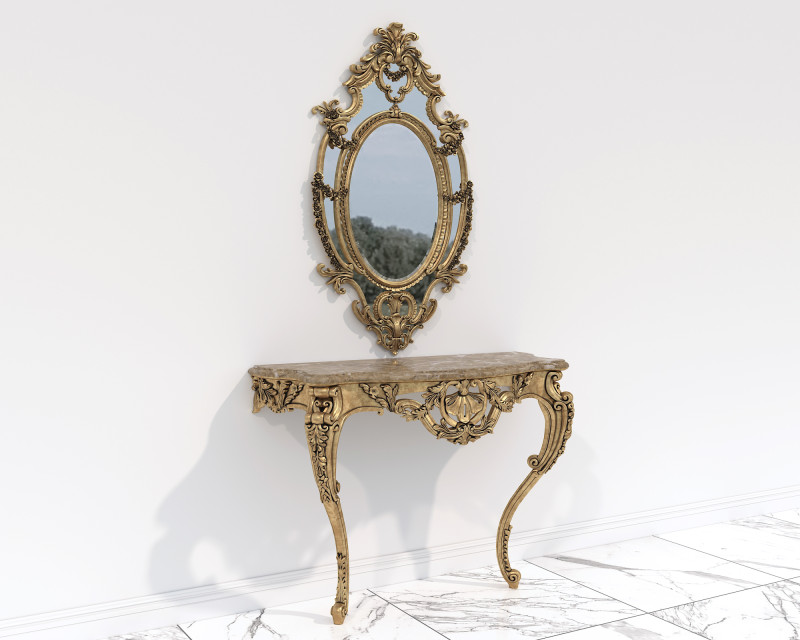 Classic European Style Console Table 18 Model 3D .c4d .max .obj .3ds .fbx .stl .blend