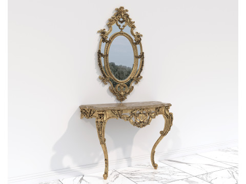Classic European Style Console Table 18 Model 3D